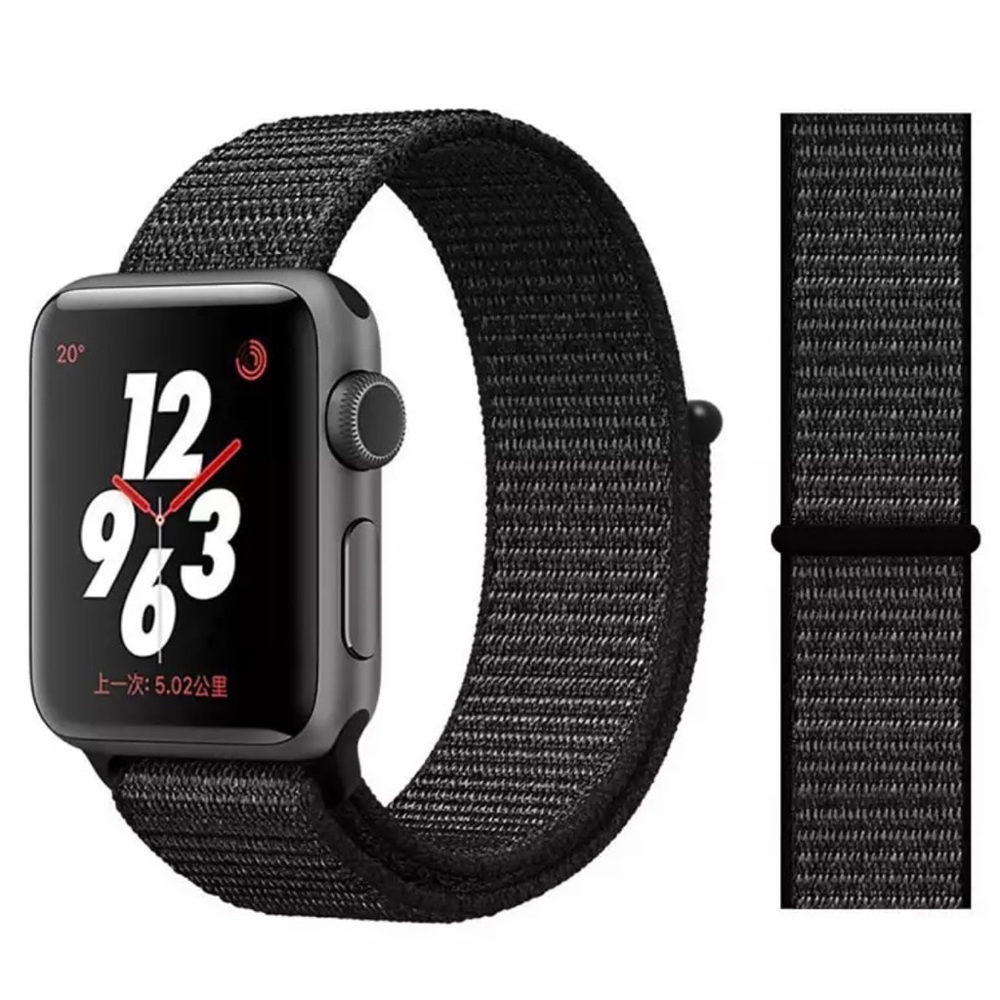 Nylon strap for Apple iWatch 38mm, 40mm, and 44mm.